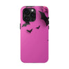 Halloween Bat Pattern Tough Phone Case - Pink Spooky Protection