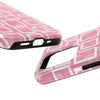 Chic Floral Tough Phone Case - Stylish Pink Frame Design