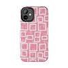 Chic Floral Tough Phone Case - Stylish Pink Frame Design