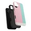 Stylish Tough Phone Case - Pastel Pink and Mint Design