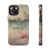 Mountain Blossom Tough Phone Case - Durable Phone Protector with Cherry Blossom and Scenic Design