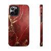 Elegant Red with Gold Veins Tough Phone Case