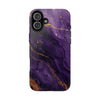 Elegant Purple Marble Tough Phone Case with Gold Accents