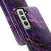 Elegant Purple Marble Tough Phone Case with Gold Accents