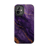 Elegant Purple Marble Tough Phone Case with Gold Accents