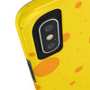 Cheerful Cheese Pattern Tough Phone Case - Vibrant Yellow with Orange Dots