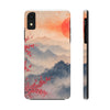 Elegant Cherry Blossom Phone Case - Tough Protection with Scenic Mountain Design