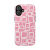 Chic Floral Tough Phone Case - Stylish Pink Frame Design