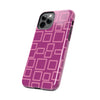 Vibrant Pink Geometric Tough Phone Case - Stylish and Durable Protection