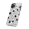 Trendy Tough Phone Case with Black Polka Dots