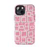 Chic Floral Tough Phone Case - Stylish Pink Frame Design