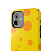 Cheerful Cheese Pattern Tough Phone Case - Vibrant Yellow with Orange Dots