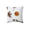 Festive Spun Polyester Square Pillow with Winter Citrus Design