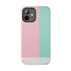 Stylish Tough Phone Case - Pastel Pink and Mint Design