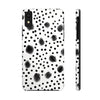 Trendy Tough Phone Case with Black Polka Dots