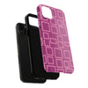 Vibrant Pink Geometric Tough Phone Case - Stylish and Durable Protection