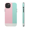 Stylish Tough Phone Case - Pastel Pink and Mint Design