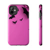 Halloween Bat Pattern Tough Phone Case - Pink Spooky Protection