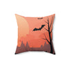 Spooky Sunset Bat Pillow - Decorative Halloween Cushion