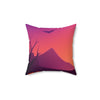 Halloween-Themed Spun Polyester Square Pillow with Pumpkin and Bat Design