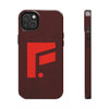 Durable Tough Phone Case - Stylish Red Wood Design for Protection