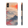 Elegant Cherry Blossom Phone Case - Tough Protection with Scenic Mountain Design