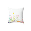 Floral Square Pillow | Soft Spun Polyester Cushion for Cozy Decor