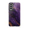 Elegant Purple Marble Tough Phone Case with Gold Accents