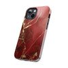 Elegant Red with Gold Veins Tough Phone Case