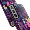 Whimsical Tough Phone Case - Colorful Animal and Floral Design