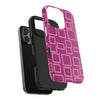 Vibrant Pink Geometric Tough Phone Case - Stylish and Durable Protection