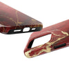 Elegant Red with Gold Veins Tough Phone Case