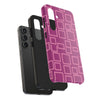 Vibrant Pink Geometric Tough Phone Case - Stylish and Durable Protection