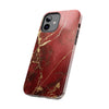 Elegant Red with Gold Veins Tough Phone Case