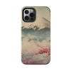 Mountain Blossom Tough Phone Case - Durable Phone Protector with Cherry Blossom and Scenic Design