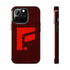 Durable Tough Phone Case - Stylish Red Wood Design for Protection