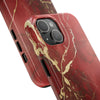 Elegant Red with Gold Veins Tough Phone Case