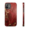 Elegant Red with Gold Veins Tough Phone Case