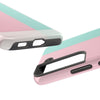 Stylish Tough Phone Case - Pastel Pink and Mint Design