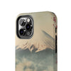 Mountain Blossom Tough Phone Case - Durable Phone Protector with Cherry Blossom and Scenic Design