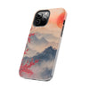 Elegant Cherry Blossom Phone Case - Tough Protection with Scenic Mountain Design