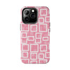 Chic Floral Tough Phone Case - Stylish Pink Frame Design